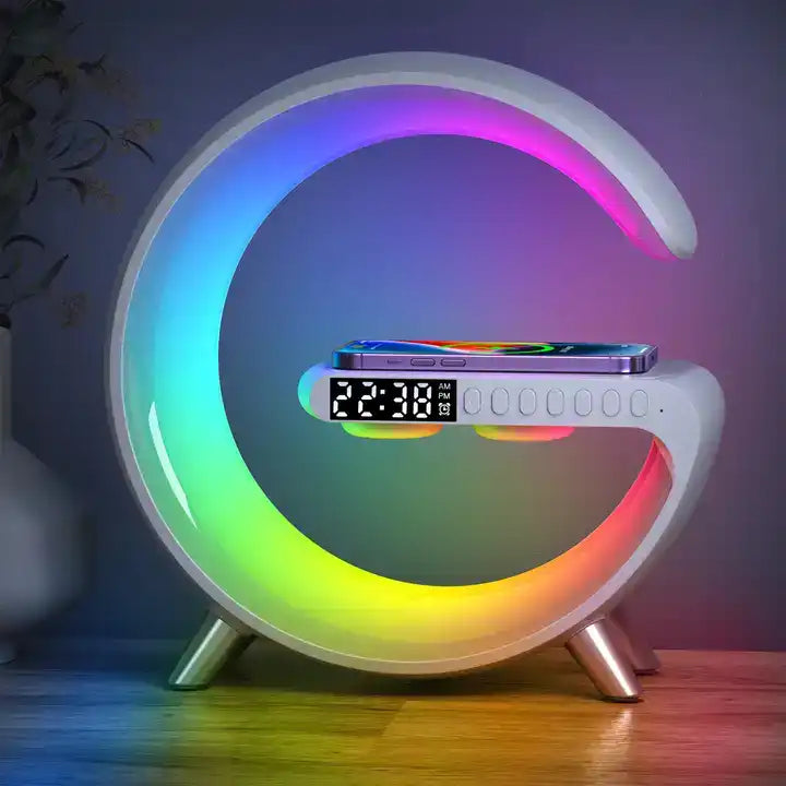 3-in-1 Wireless Charging Bluetooth Speaker with Alarm Clock - Fast Charge Station