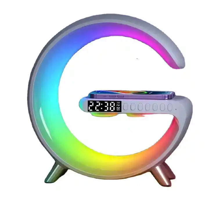 3-in-1 Wireless Charging Bluetooth Speaker with Alarm Clock - Fast Charge Station