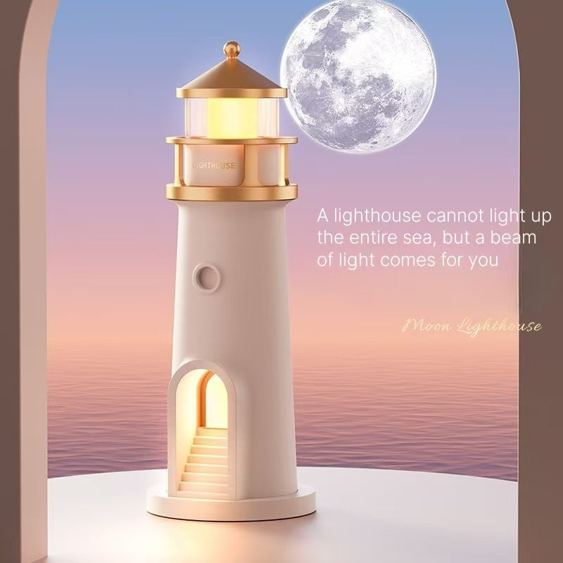 Creative Moonlight Lighthouse Bluetooth Speaker - Premium Desktop Decoration Gift