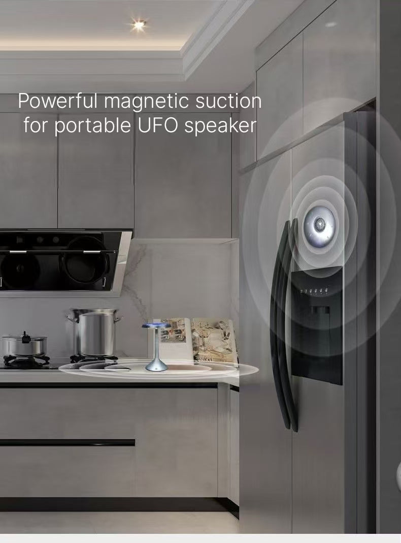 Levitating Bluetooth Speaker - Floating Black Technology with Colorful Lights