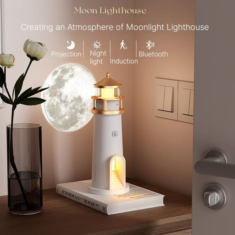 Creative Moonlight Lighthouse Bluetooth Speaker - Premium Desktop Decoration Gift