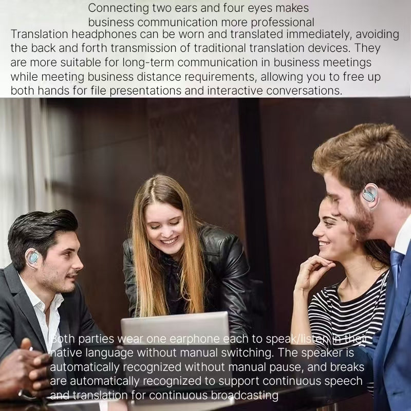 AI Translation Bluetooth Headphones - Multi-Language Wireless Noise Cancelling