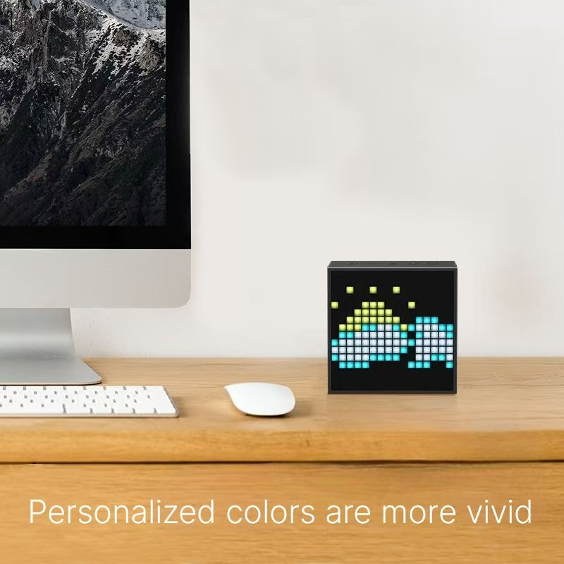 Pixel Alarm Clock Bluetooth Speaker - Tech Desk Setup Essential