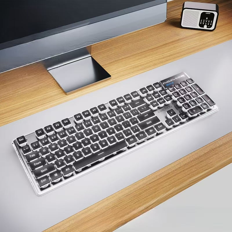 Wireless Bluetooth Mechanical Keyboard - Silent Backlit Tactile Gaming Keyboard