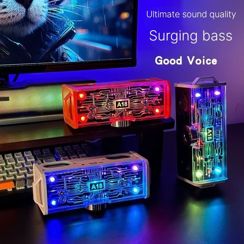 Cool Mecha Transparent Bluetooth Speaker - Dual Diaphragm Subwoofer