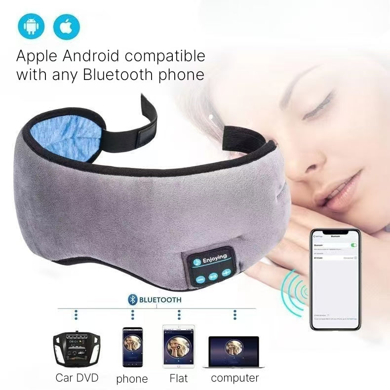 Bluetooth Sleep Eye Mask - Wireless Charging Music Headphones for Travel