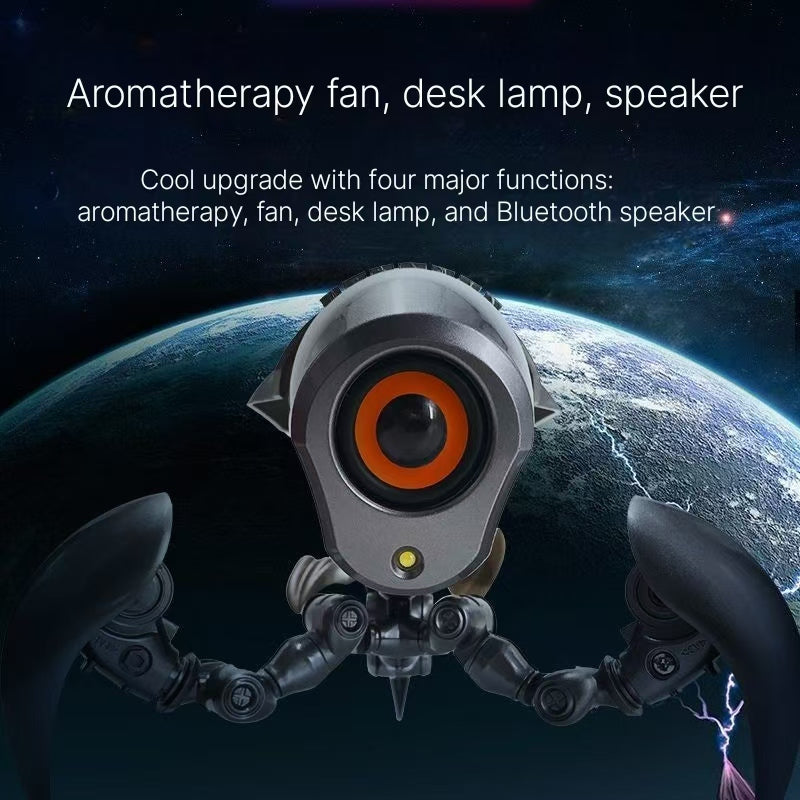 Mini Guardian Robot Bluetooth Speaker - Aromatherapy Humidifier with Night Light