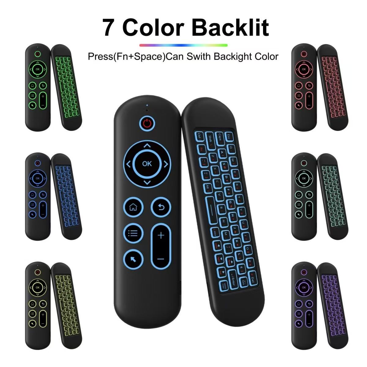 7-Color Gyroscope Wireless Remote - Motion Sensing Air Mouse & Keyboard