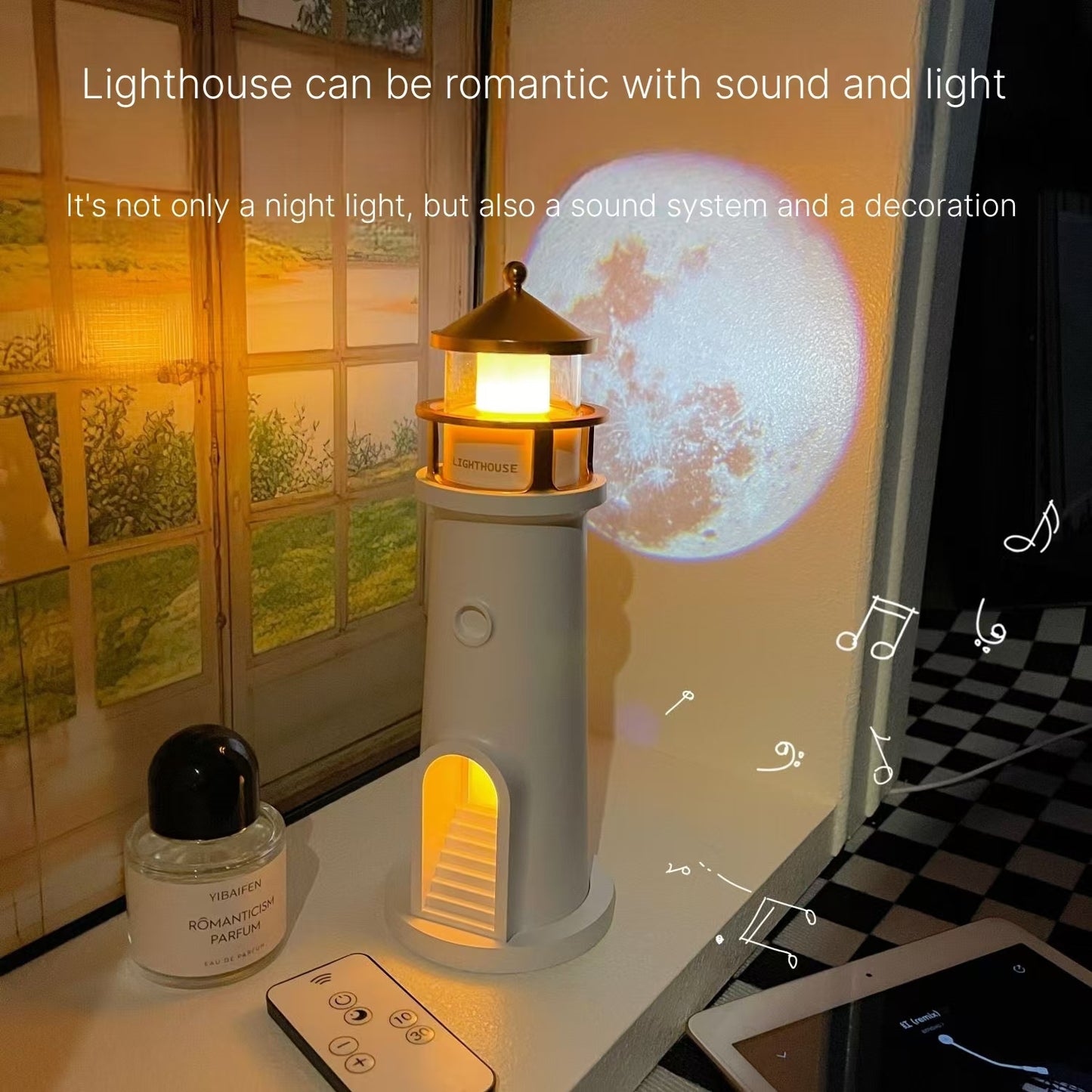 Creative Moonlight Lighthouse Bluetooth Speaker - Premium Desktop Decoration Gift