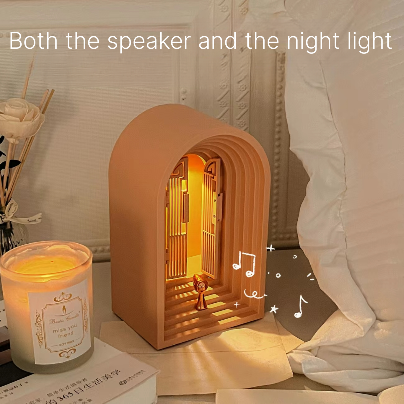 Retro Nordic Bluetooth Speaker with Ambient Light - Vintage Desktop Decor