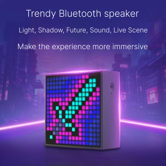 Pixel Alarm Clock Bluetooth Speaker - Tech Desk Setup Essential