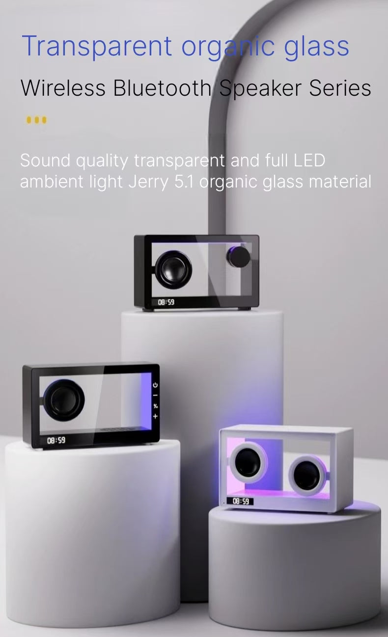 2024 Transparent Bluetooth Speaker - Wireless Sound System with Atmosphere Lights