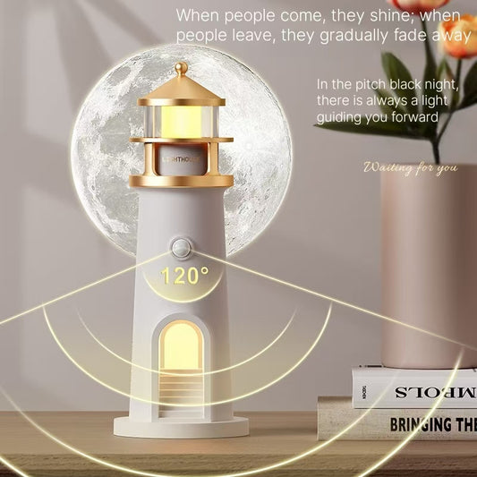 Creative Moonlight Lighthouse Bluetooth Speaker - Premium Desktop Decoration Gift