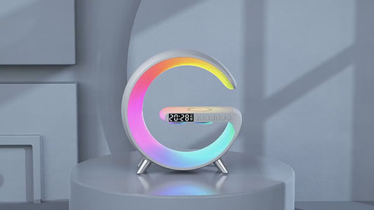 3-in-1 Wireless Charging Bluetooth Speaker with Alarm Clock - Fast Charge Station